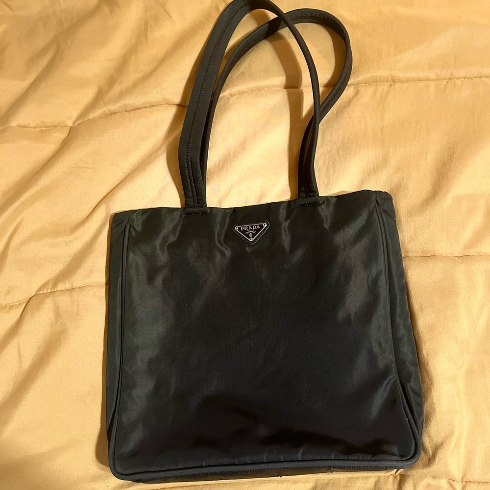 Prada Tessuto City Tote Bag In Ebano (Dark Brown)